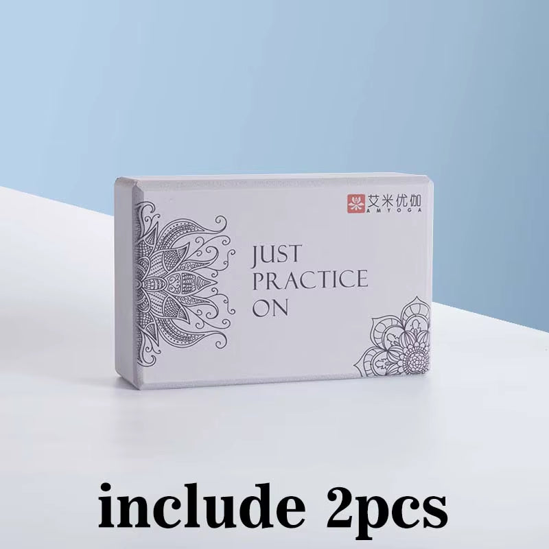 2Pcs Set EVA Yoga Block Foam Brick Black Stretching Aid Gym Pilates for Exercise Fitness