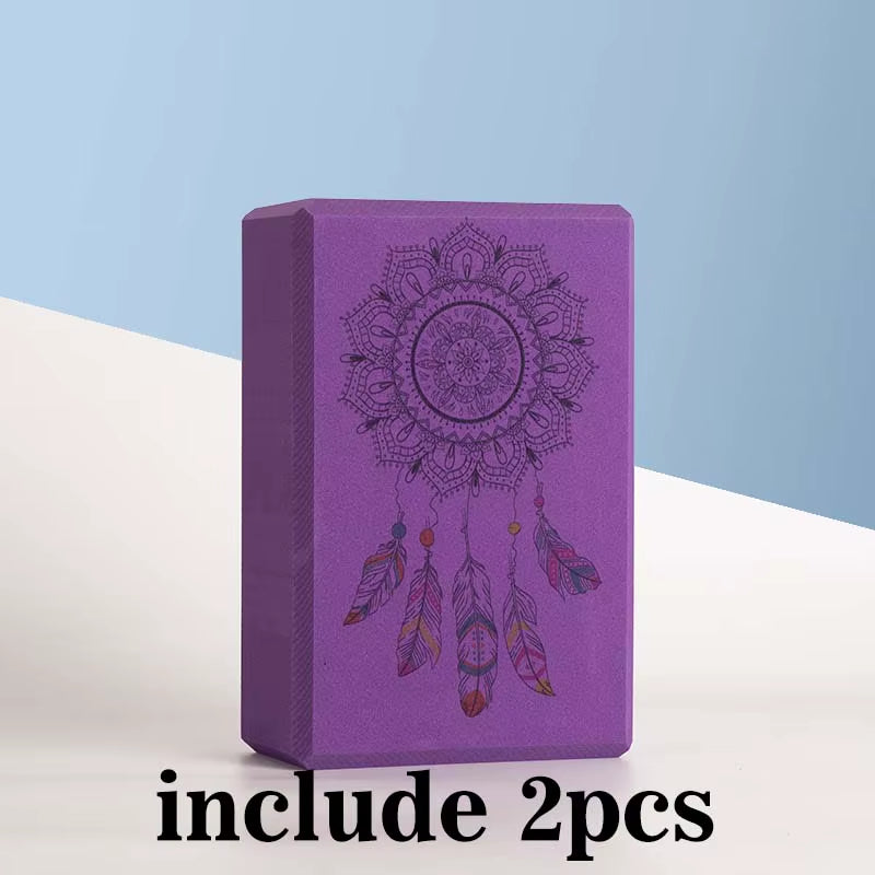 2Pcs Set EVA Yoga Block Foam Brick Black Stretching Aid Gym Pilates for Exercise Fitness