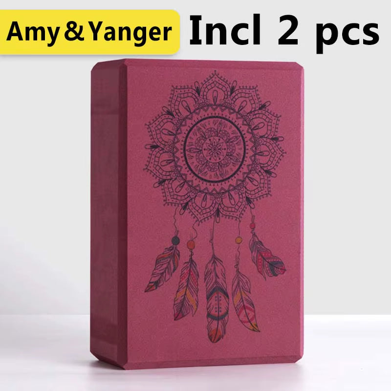 2Pcs Set EVA Yoga Block Foam Brick Black Stretching Aid Gym Pilates for Exercise Fitness