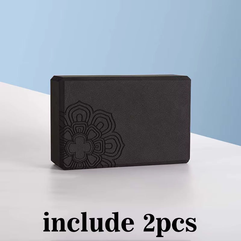 2Pcs Set EVA Yoga Block Foam Brick Black Stretching Aid Gym Pilates for Exercise Fitness